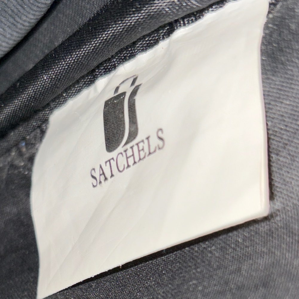Satchels Black Canvas and Leather Messenger Briefcase – Unsex - Picture 9 of 11